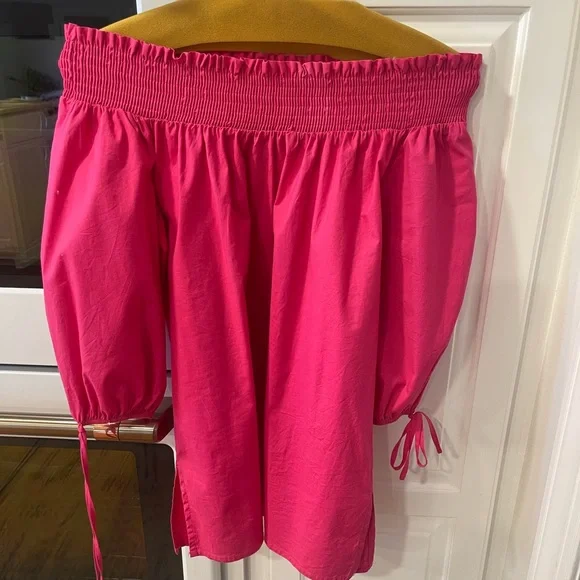 Melissa Paige Pink Off the Shoulder Blouse - Picture 2 of 10